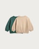 image 2 of F&F Baby 2-Pack Cotton Rich Adventure Sweatshirts in Tan