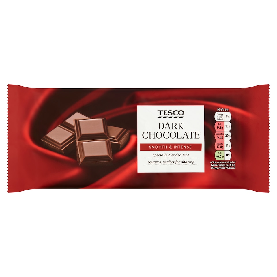 Tesco Dark Chocolate Bar 200G
