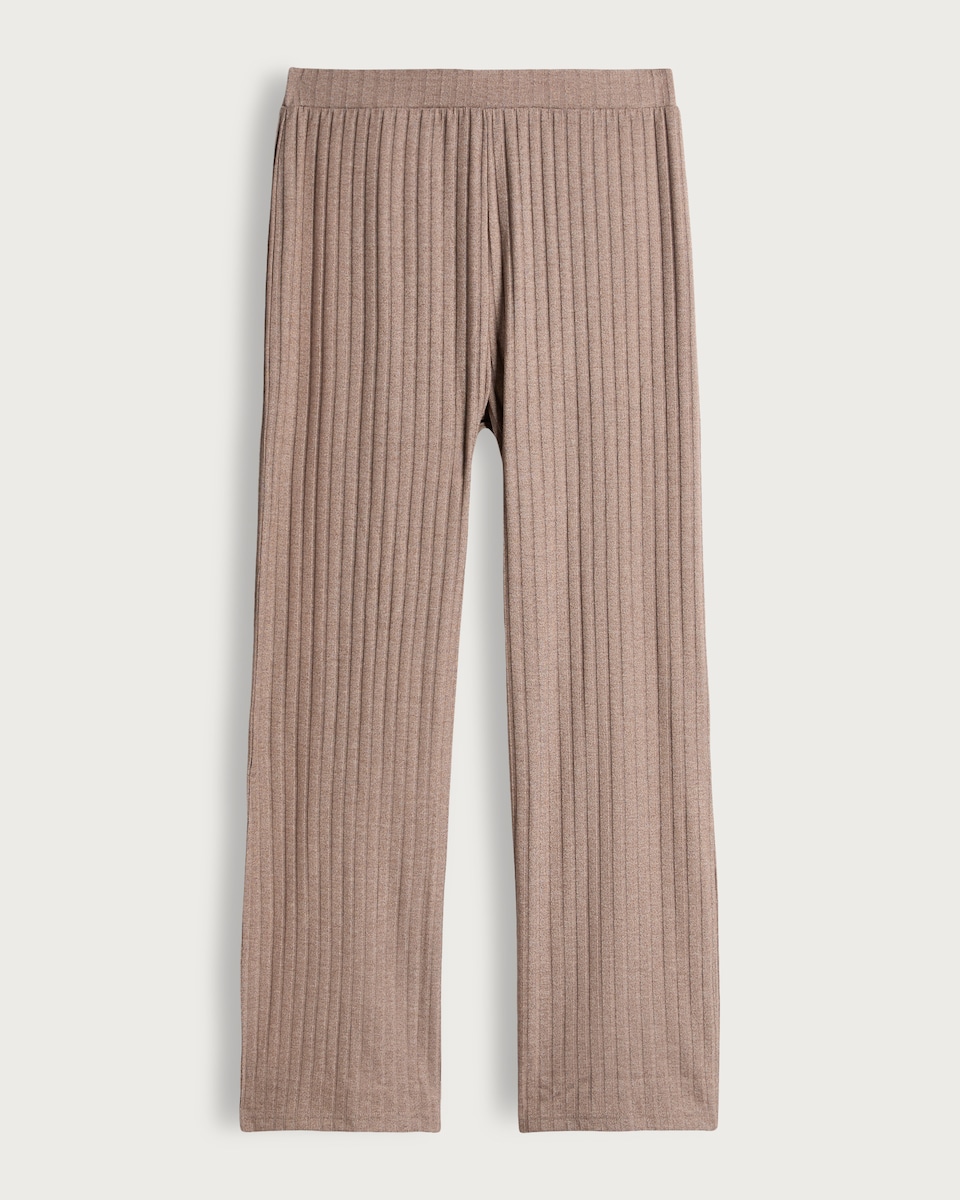 image 1 of OH ME OH MY Ribbed Wide Leg Co-ord Trousers in Neutral