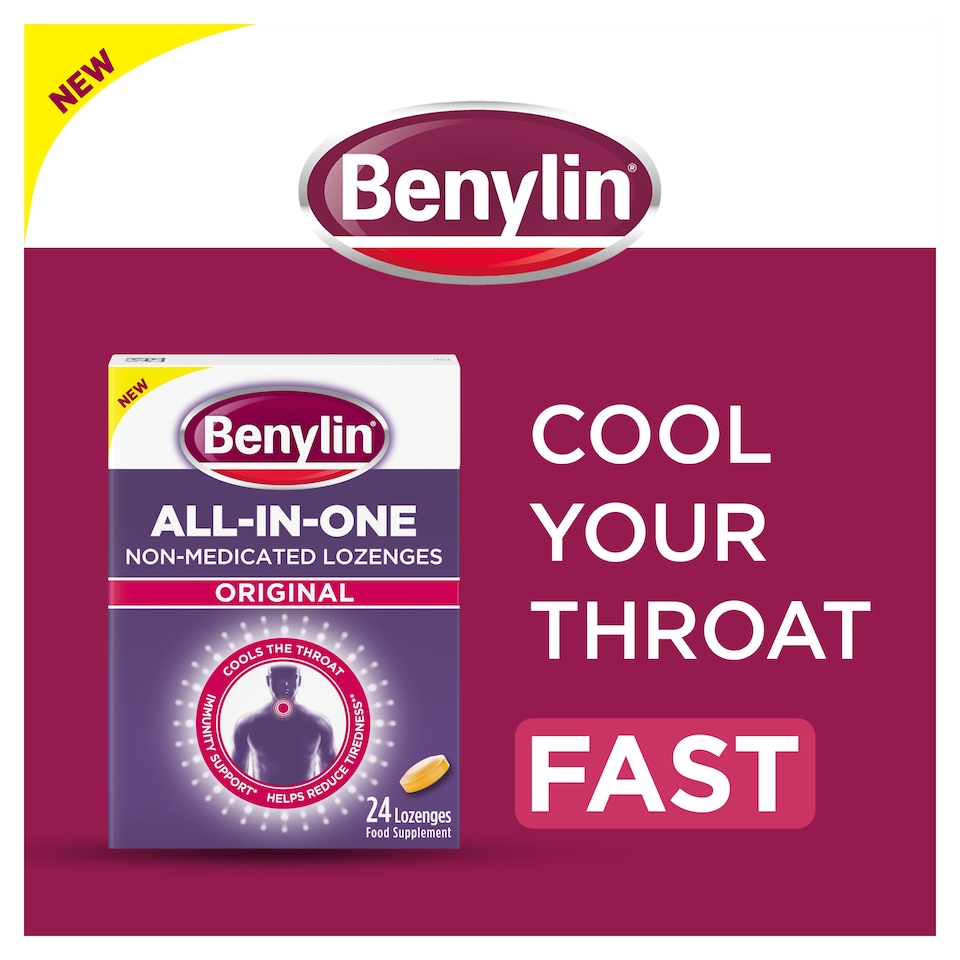 image 1 of Benylin All in one Non-Medicated 24 Lozenges original