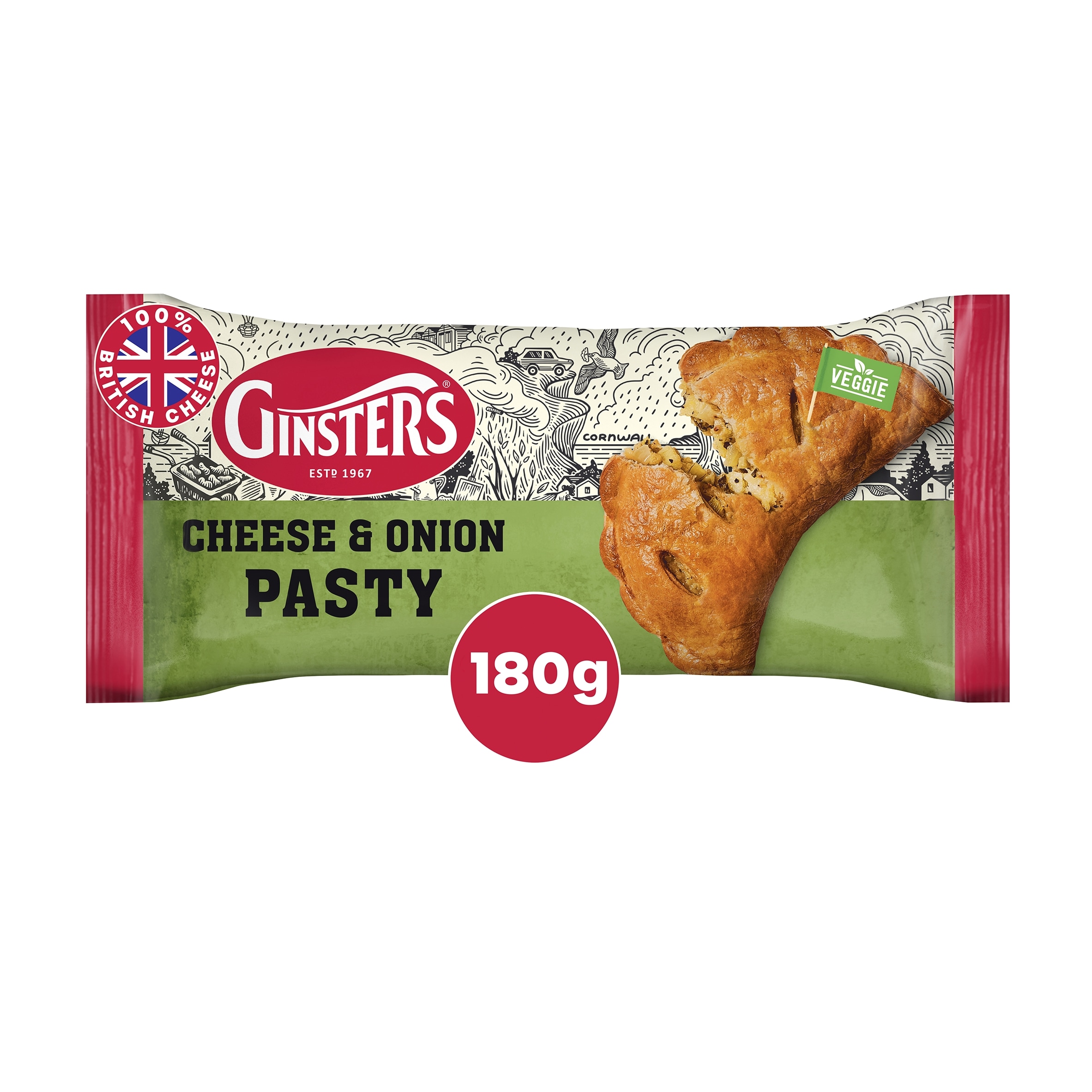 Ginsters Cheese & Onion Pasty 180G