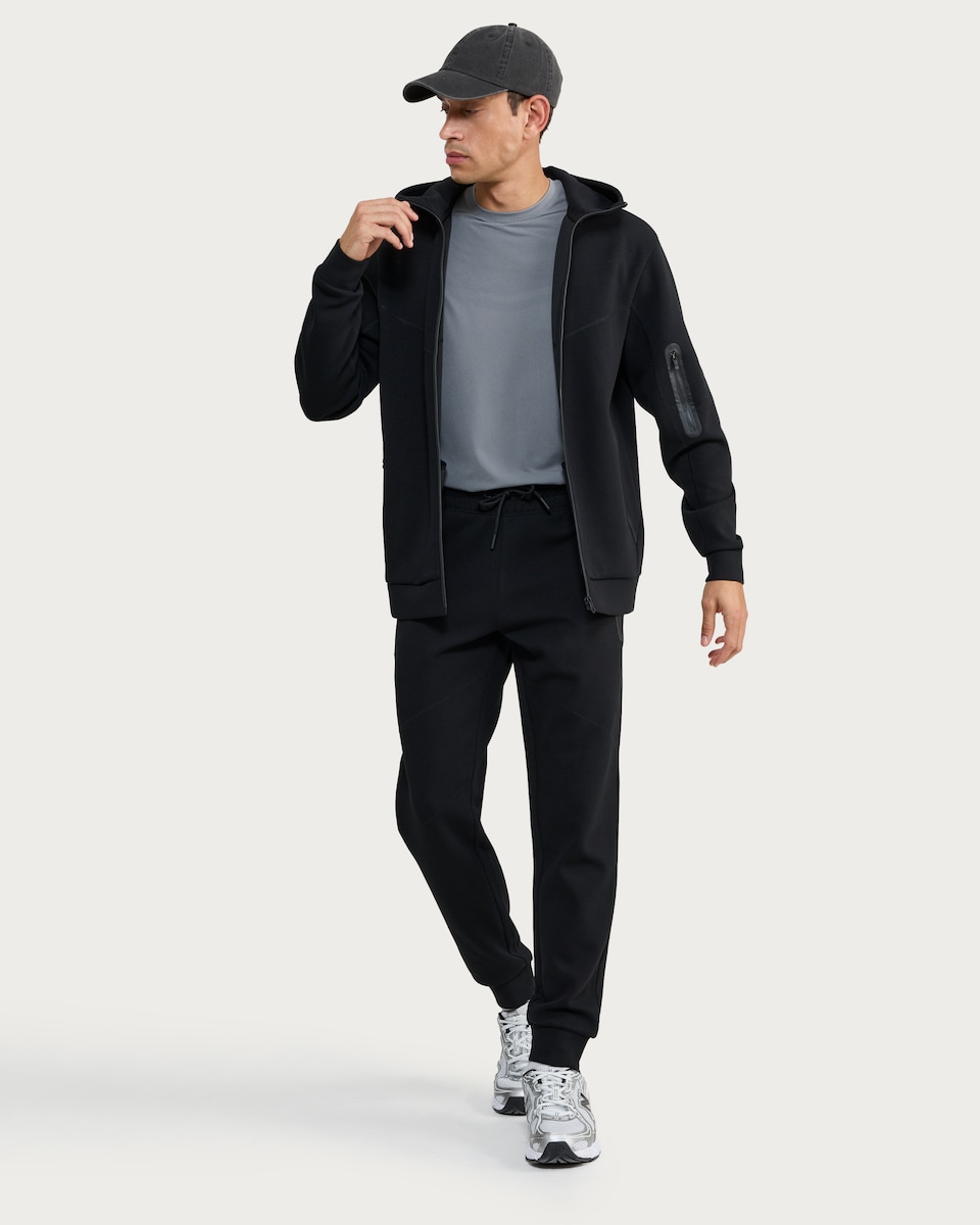 image 1 of 9 Peaks Hooded Full Zip Jacket in Black