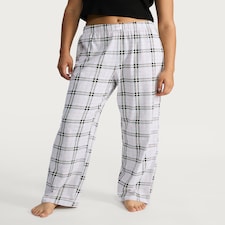 F&F Cotton Rich Check Print Pyjama Bottoms in Multi Grey