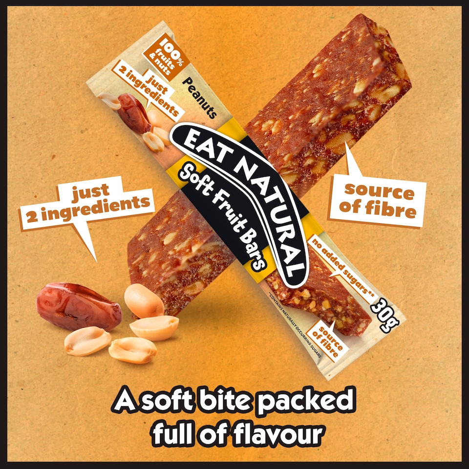 image 1 of Eat Natural Soft Fruit Bars Peanut 4 x 30g