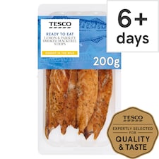 Tesco Lemon & Parsley Smoked Mackerel Strips 200G