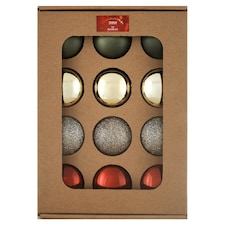 Tesco Traditional Baubles Christmas Decorations 24 Pack