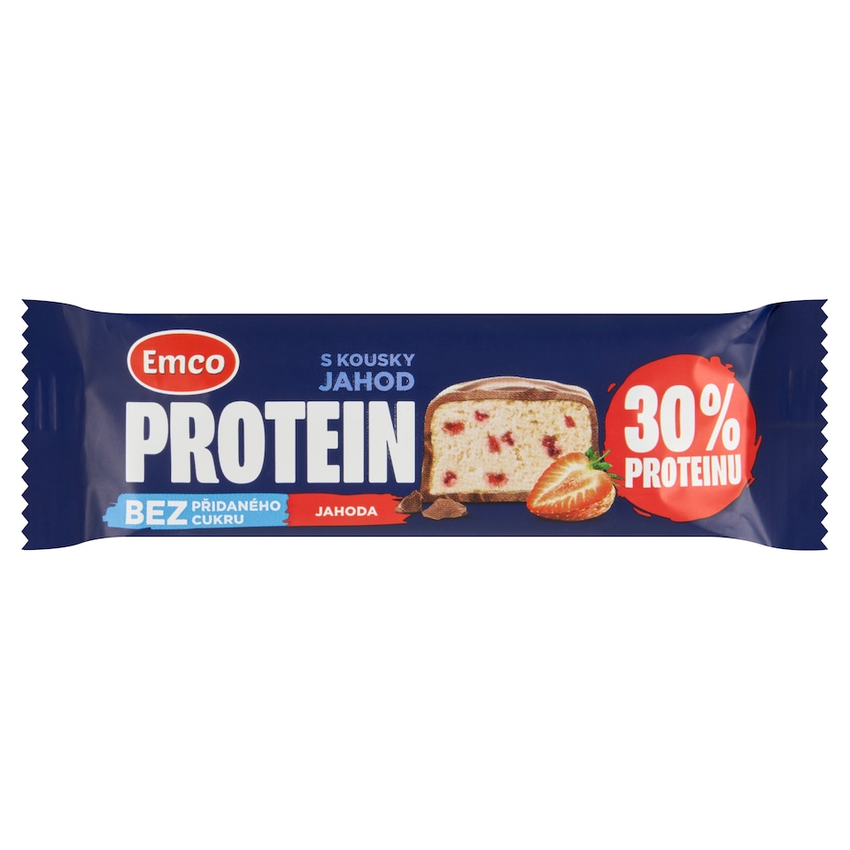 obrázok 1 z Emco Proteínová tyčinka s lyofilizovanými jahodami v mliečnej čokoláde 50 g