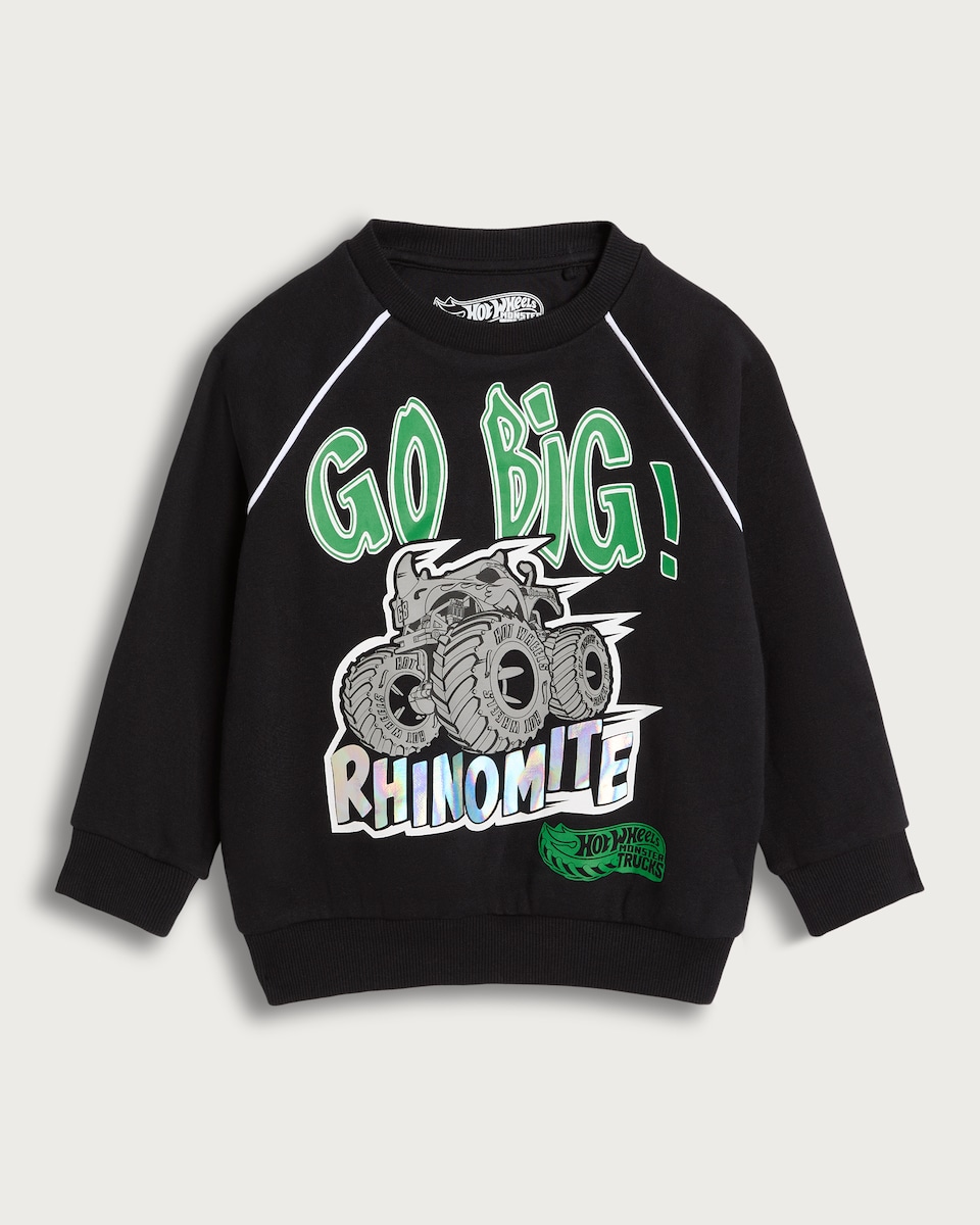 Hot Wheels Cotton Rich Rhinomite Print Sweatshirt in Black