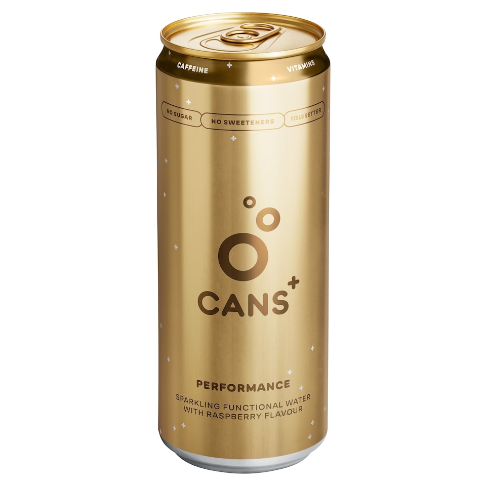 Cans+ Performance sýtený nealkoholický nápoj s príchuťou maliny 330 ml