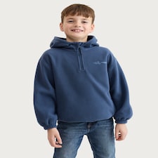 F&F Boys Fleece Half Zip Oversized Fit Hoodie in Blue