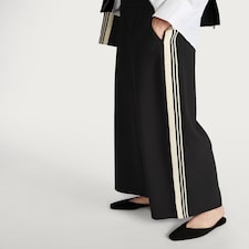 The F&F Edit Side Stripe Wide Leg Trousers in Black