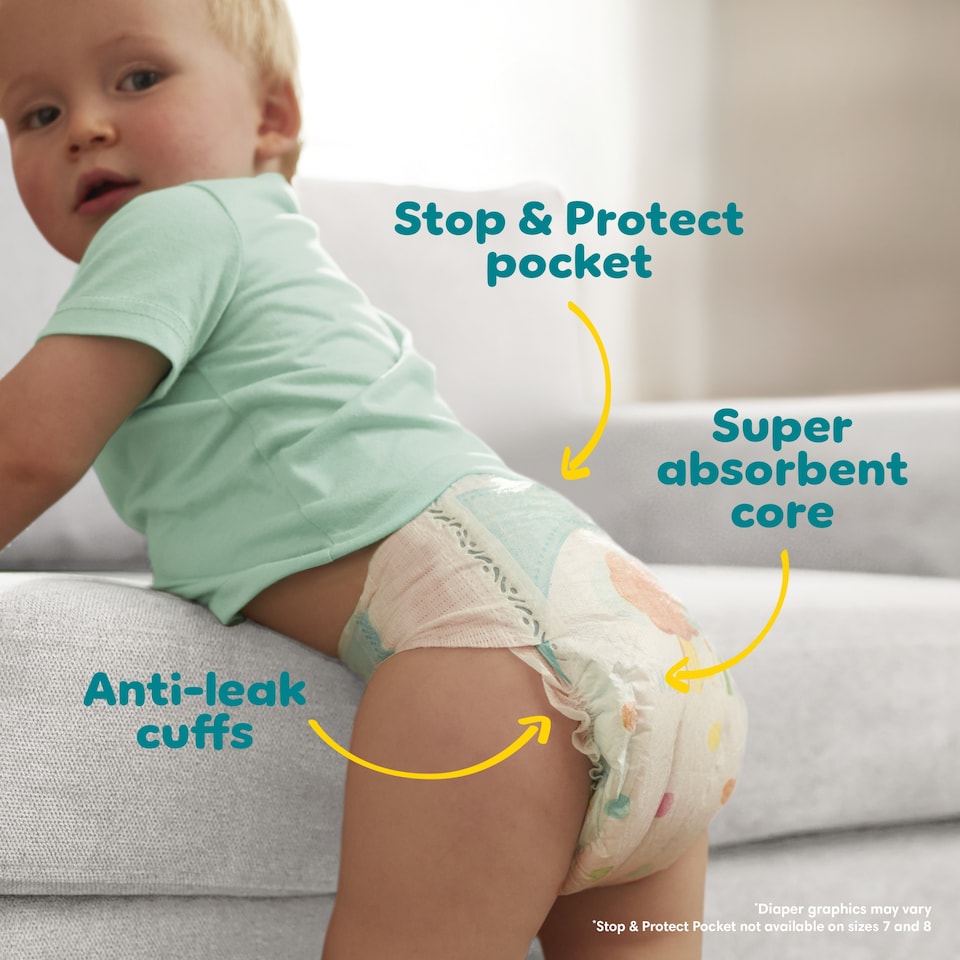 image 1 of Pampers Baby Dry 6 Jumbo+ 62 Nappies