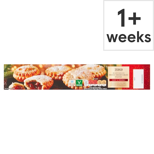 Tesco Ready Rolled Sweet Shortcrust Pastry 320G Tesco Groceries
