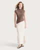 image 3 of F&F Ruched Lace Trim Short Sleeved T-Shirt in Mink