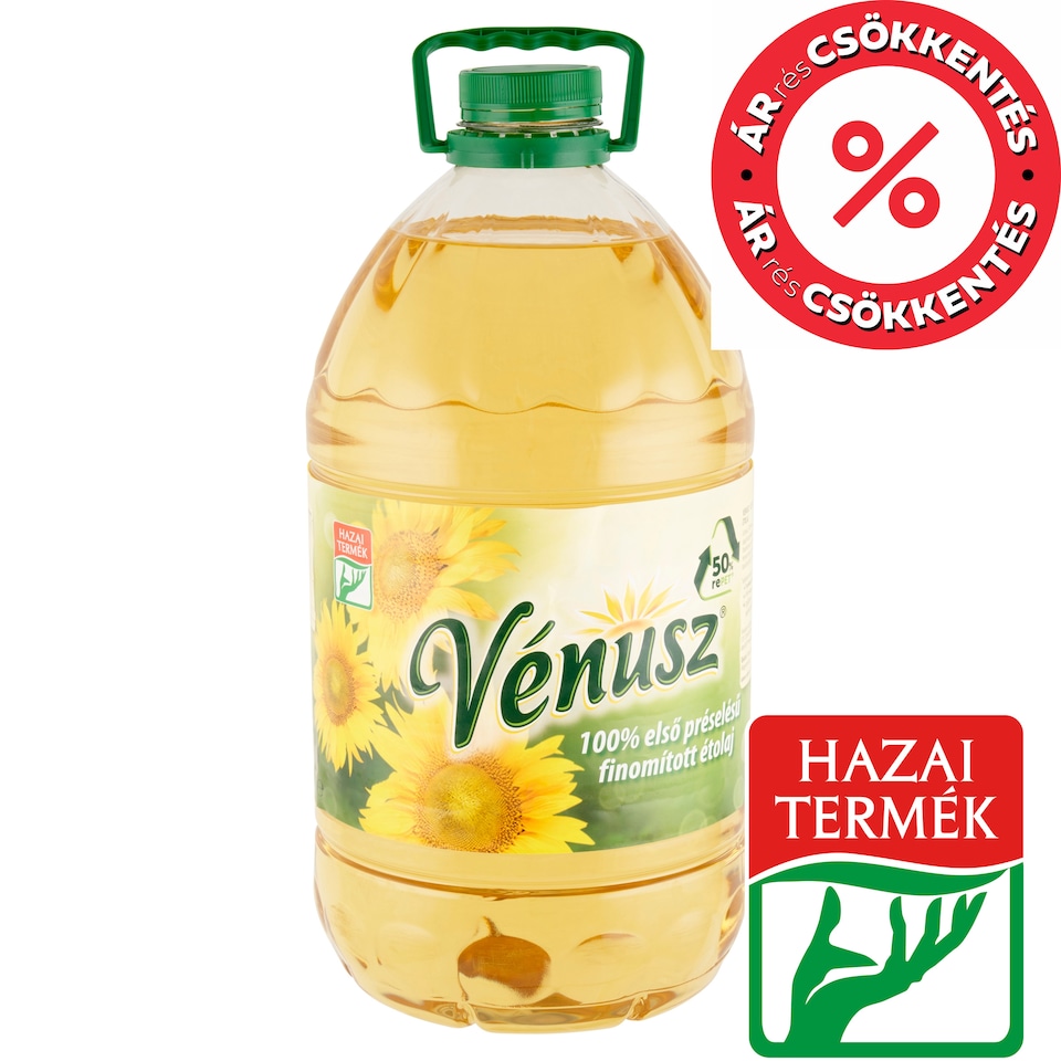 Vénusz 100% első préselésű finomított napraforgó-étolaj 5 l