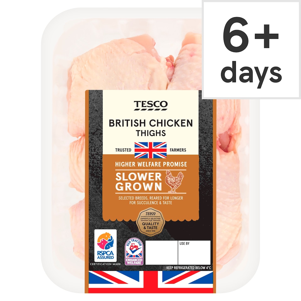 Tesco Slower Grown Chicken Thighs 600g