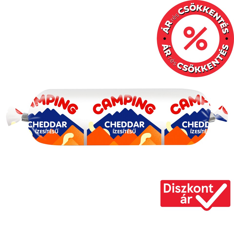 Camping cheddar ízesítésű kenhető félzsíros ömlesztett sajt 100 g