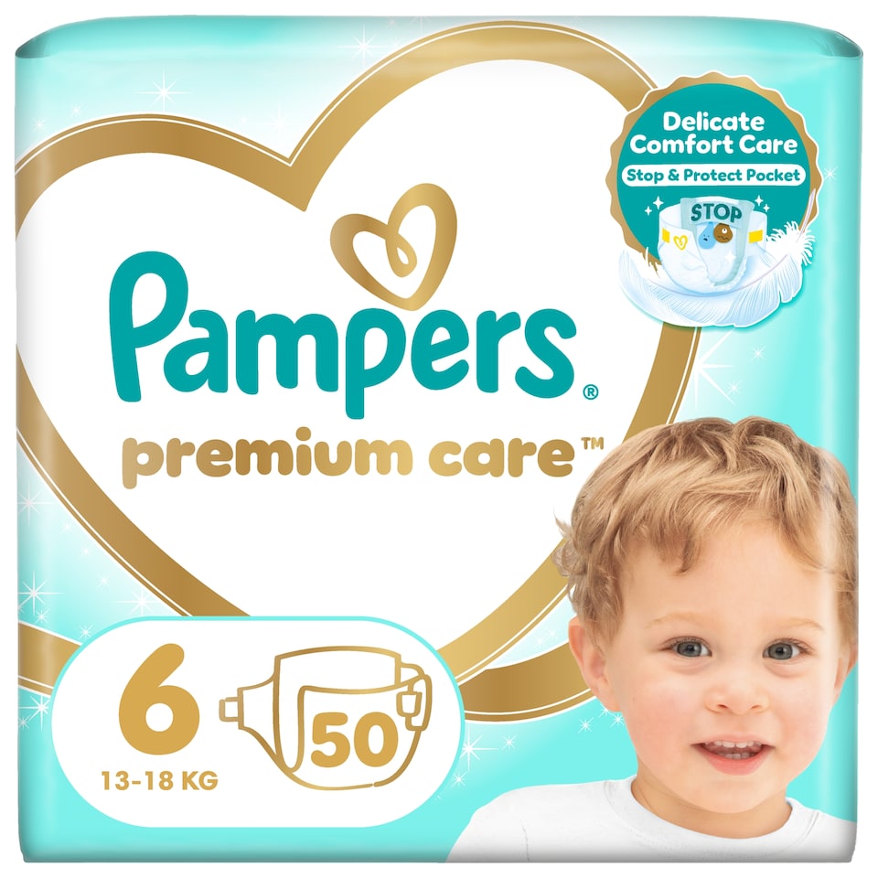 image 1 of Pampers Premium Care Size 6, 50 Nappies, 13kg-18kg