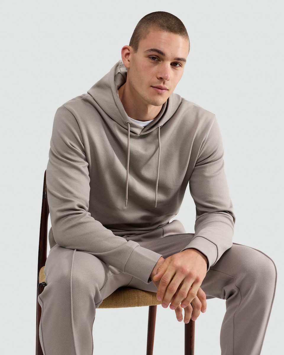 image 1 of The F&F Edit Cotton Rich Drawstring Hoodie in Brown