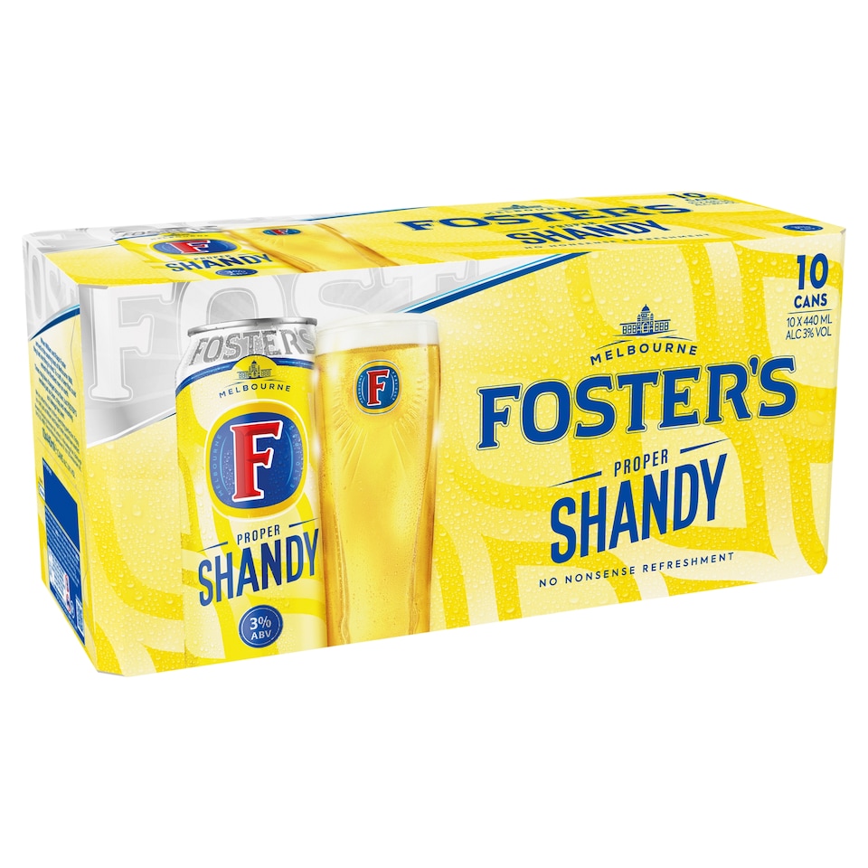 image 1 of Foster's Proper Shandy 10 x 440ml