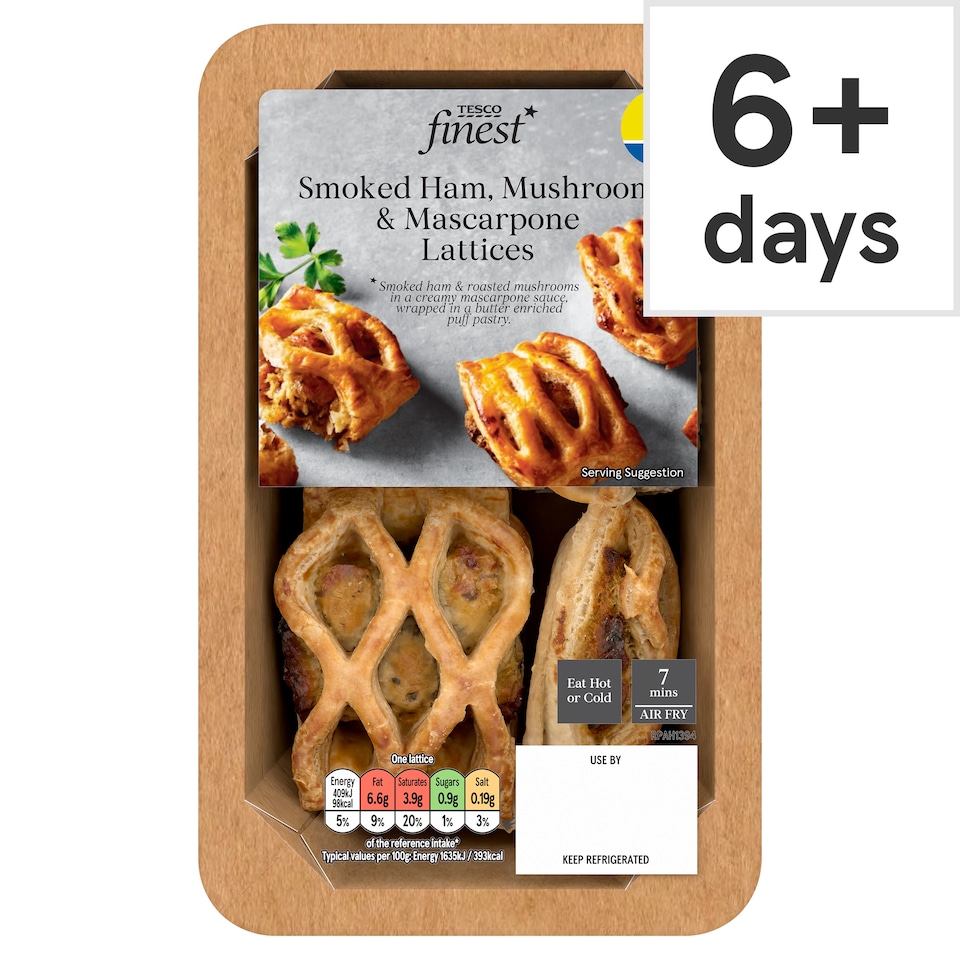 TESCO Finest Smoked Ham, Mushroom and Mascarpone Lattices 150g