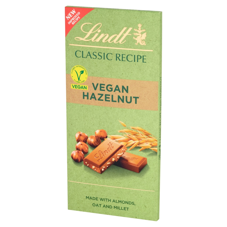 image 1 of Lindt Classic Recipe Vegan Hazelnut Chocolate 100G