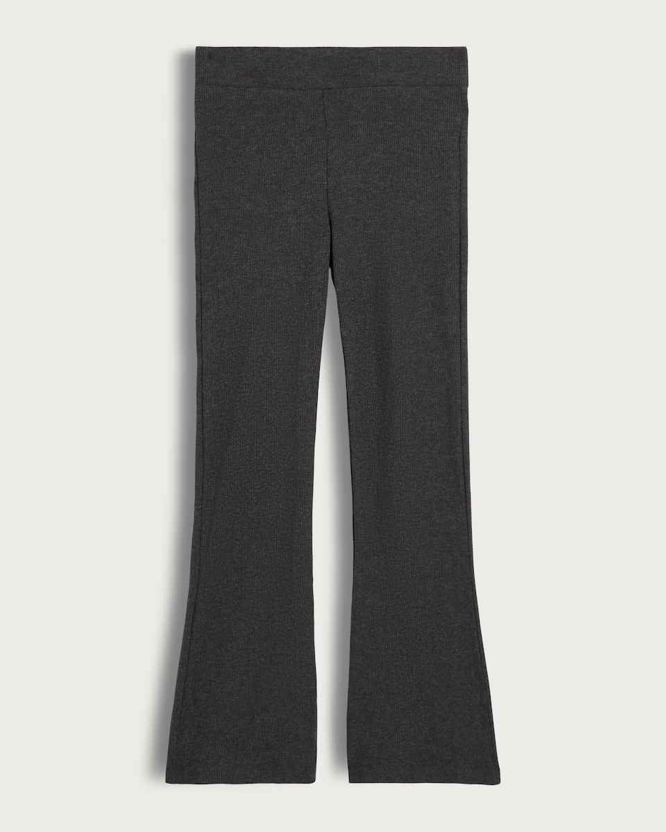 F&F Girls Cotton Rich Flared Leggings in Grey