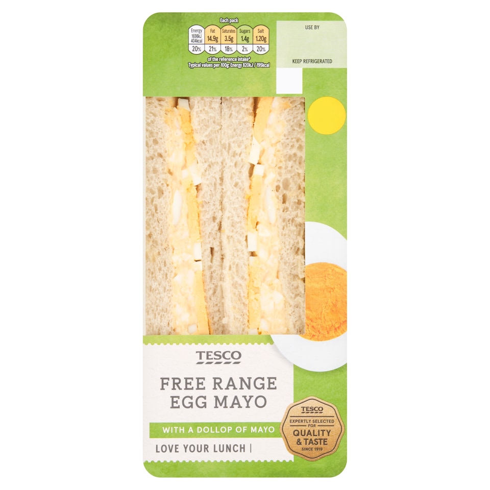 Tesco Free Range Egg Mayonnaise Sandwich