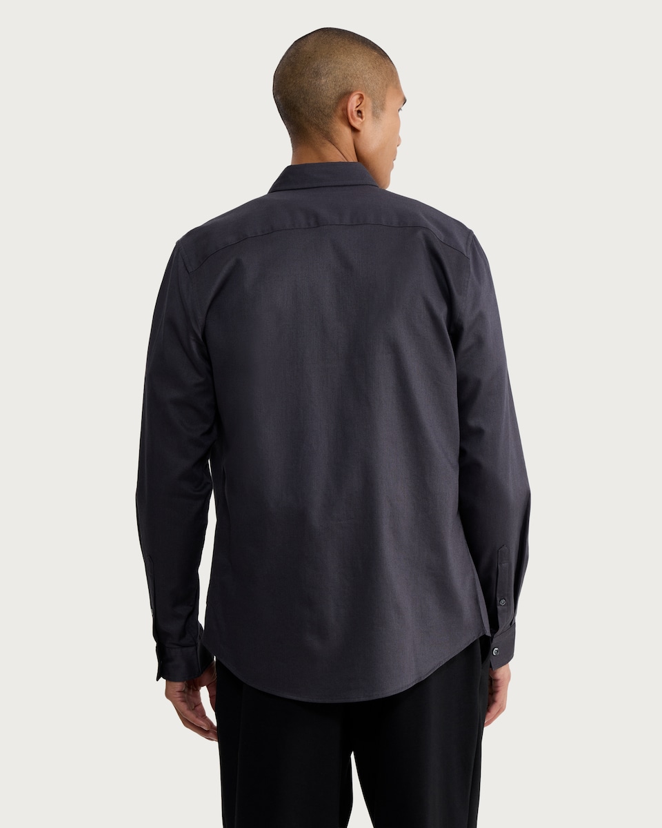 image 1 of F&F Pure Cotton Textured Long Sleeved Shirt in Grey