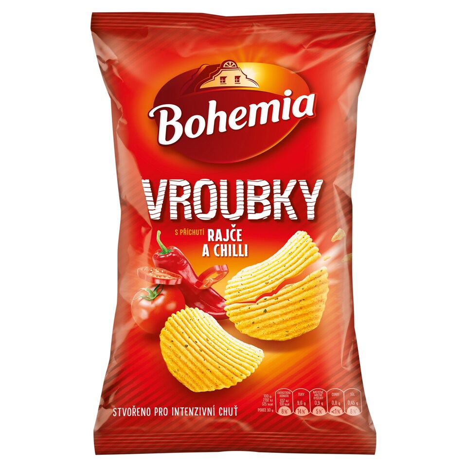 Bohemia Vroubky s příchutí rajče a chilli 120g