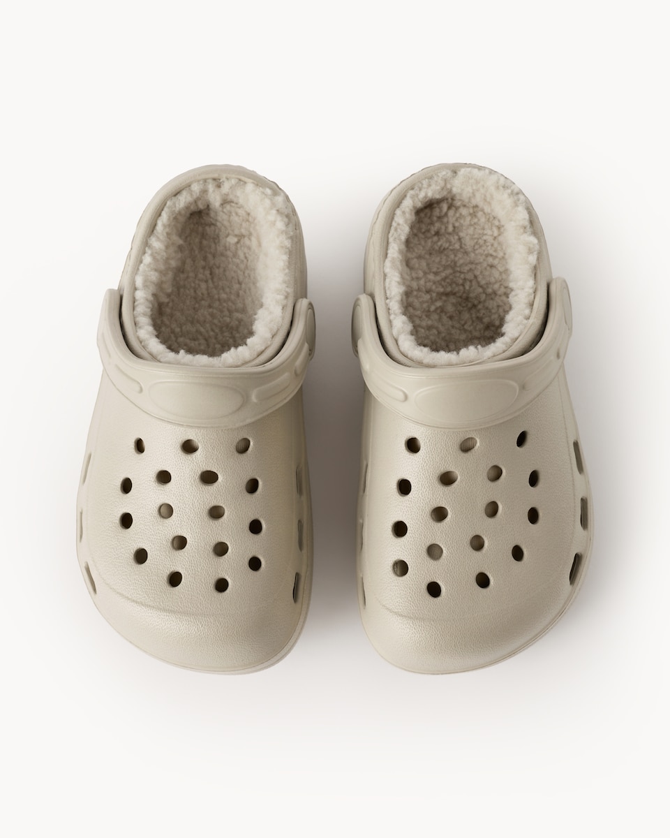 image 1 of F&F Unisex Fleece Lined Clogs in Neutral