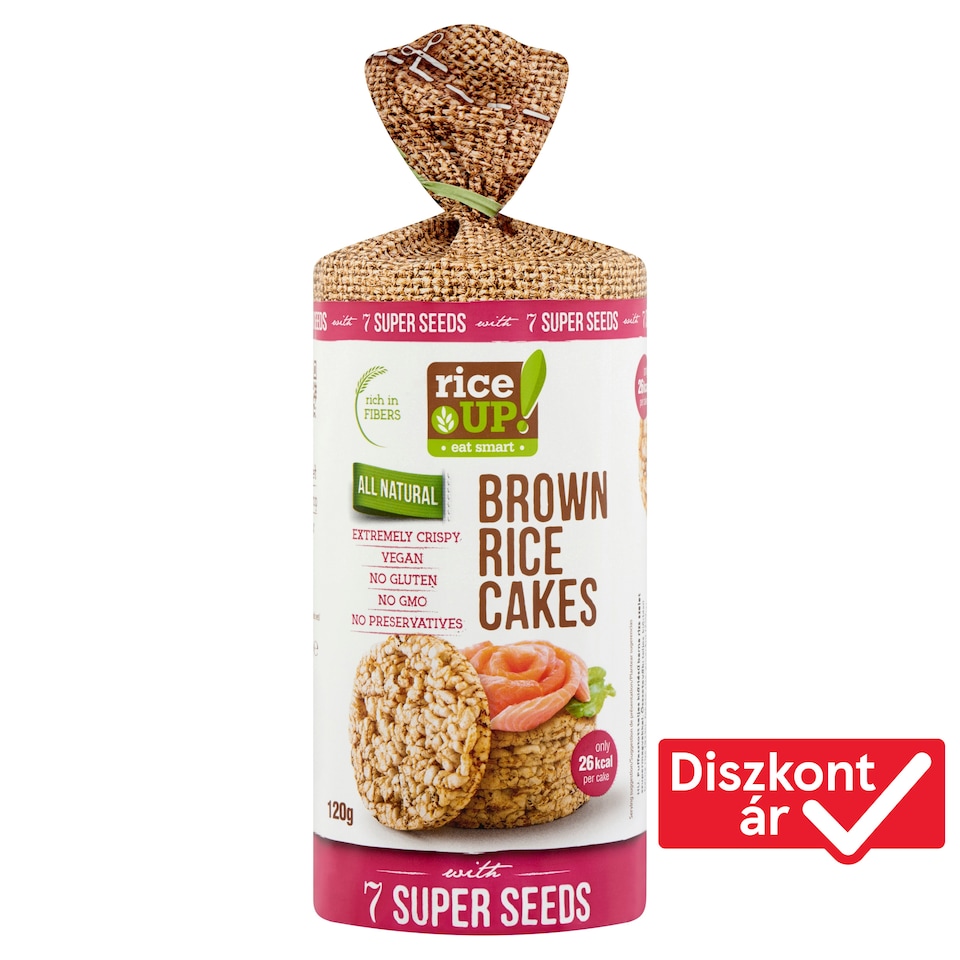 RiceUp! Eat Smart teljes kiőrlésű puffasztott rizs szupermagvakkal 120 g  1. kép