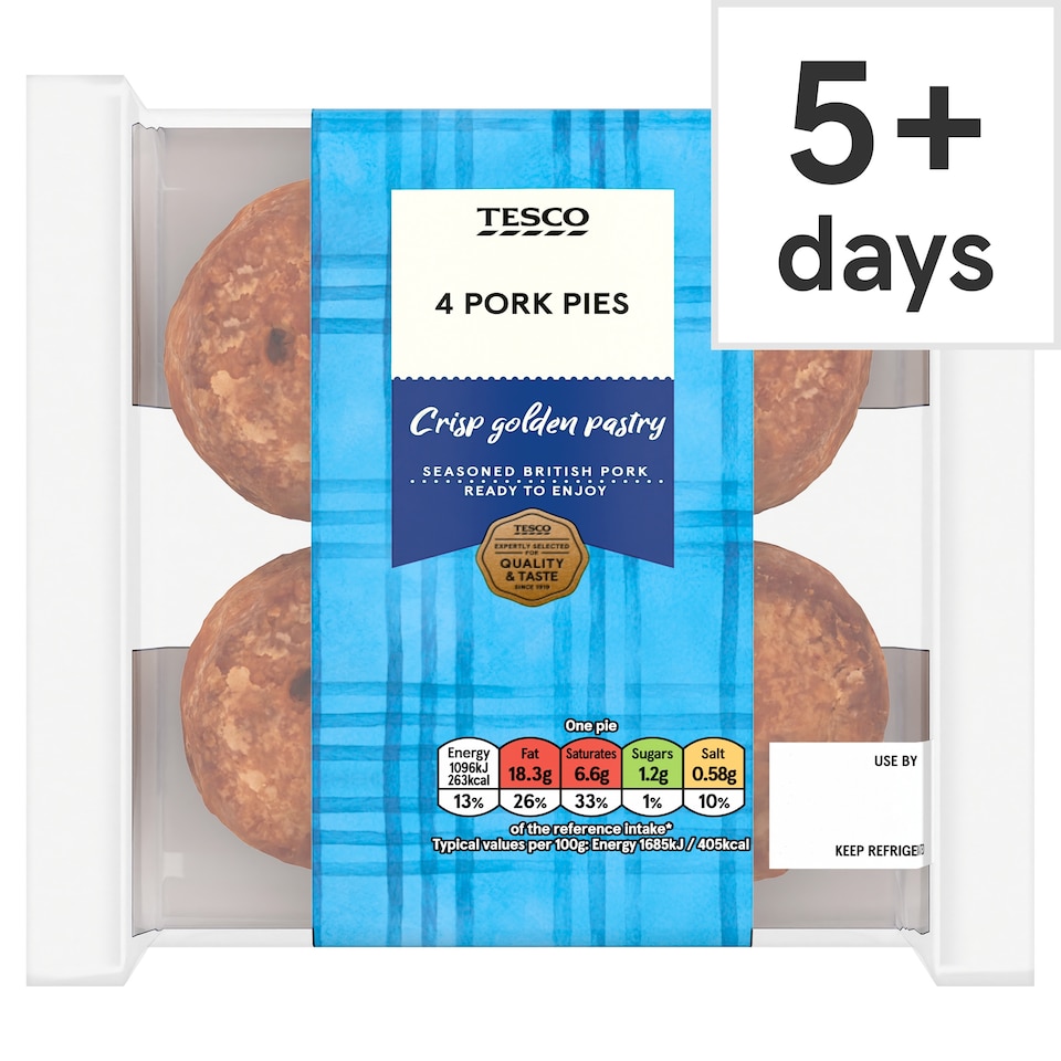 Tesco 4 Pork Pies 260g