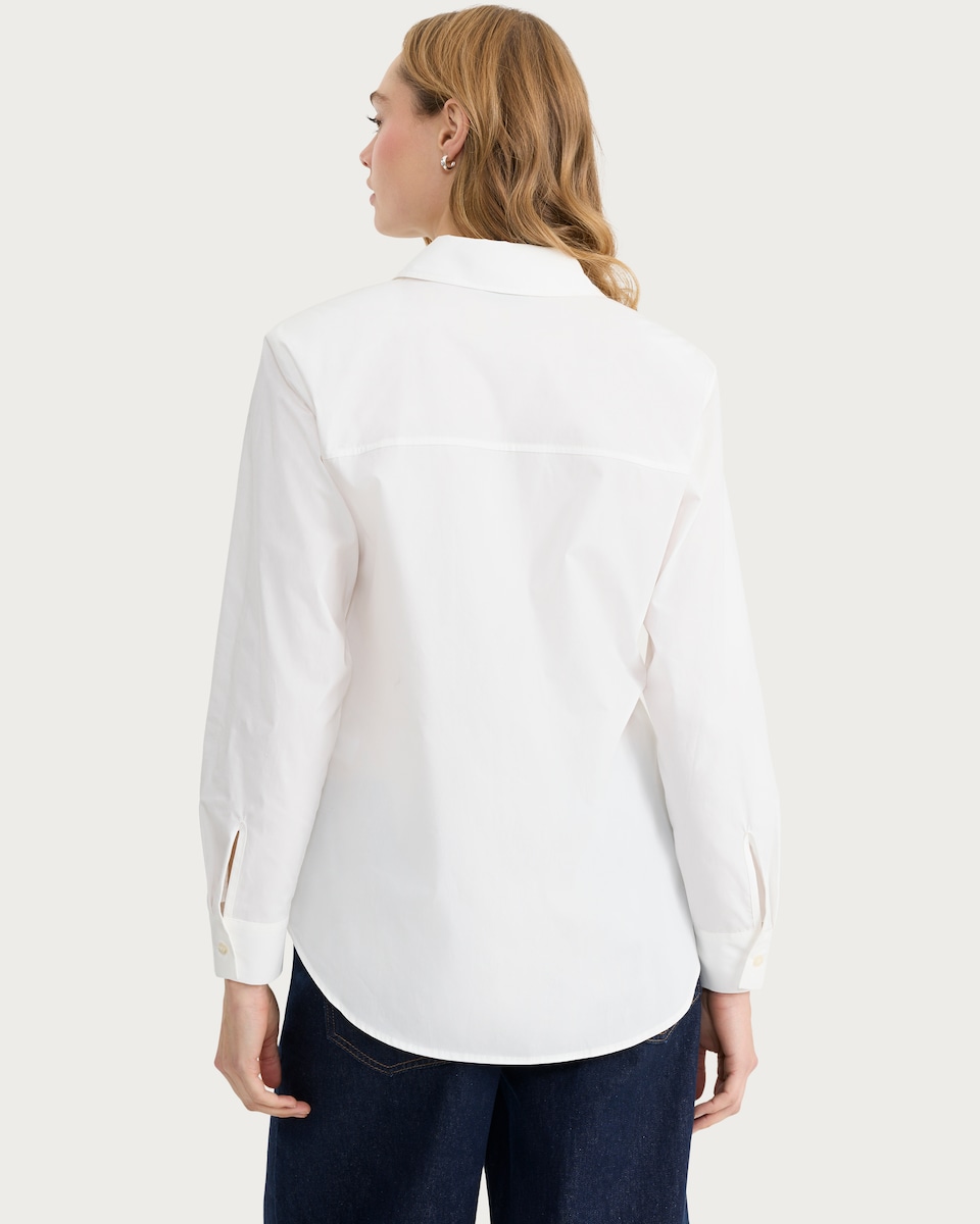 image 1 of F&F Pure Cotton Belted Long Sleeved Shirt in White