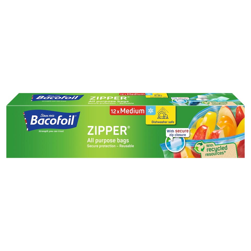 Bacofoil Zipper Medium Bags X12