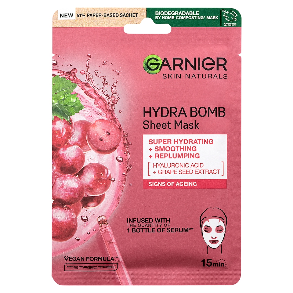 Garnier Skin Naturals hydratačná a vypĺňajúca pleťová maska 28 g