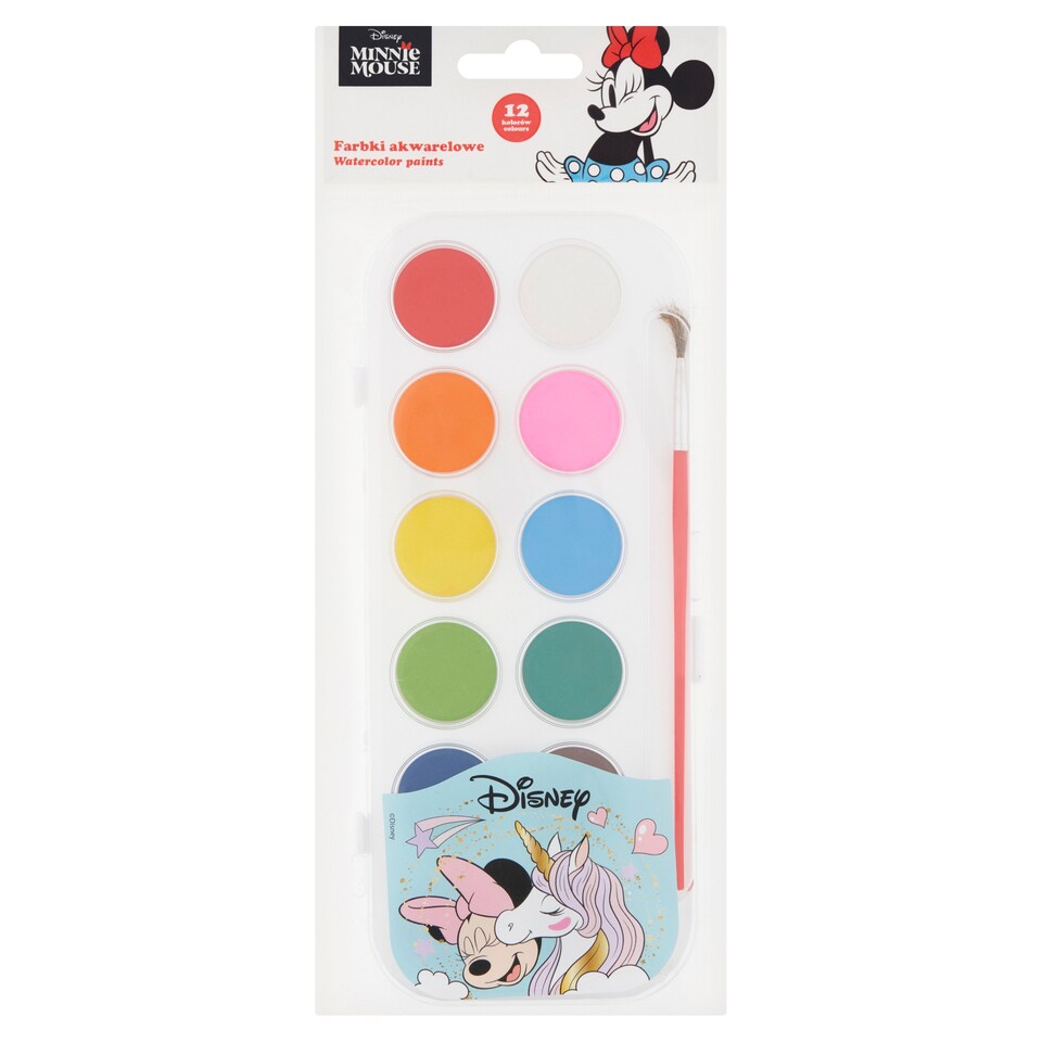 Disney Minnie Mouse akvarell festékek 12 színben 