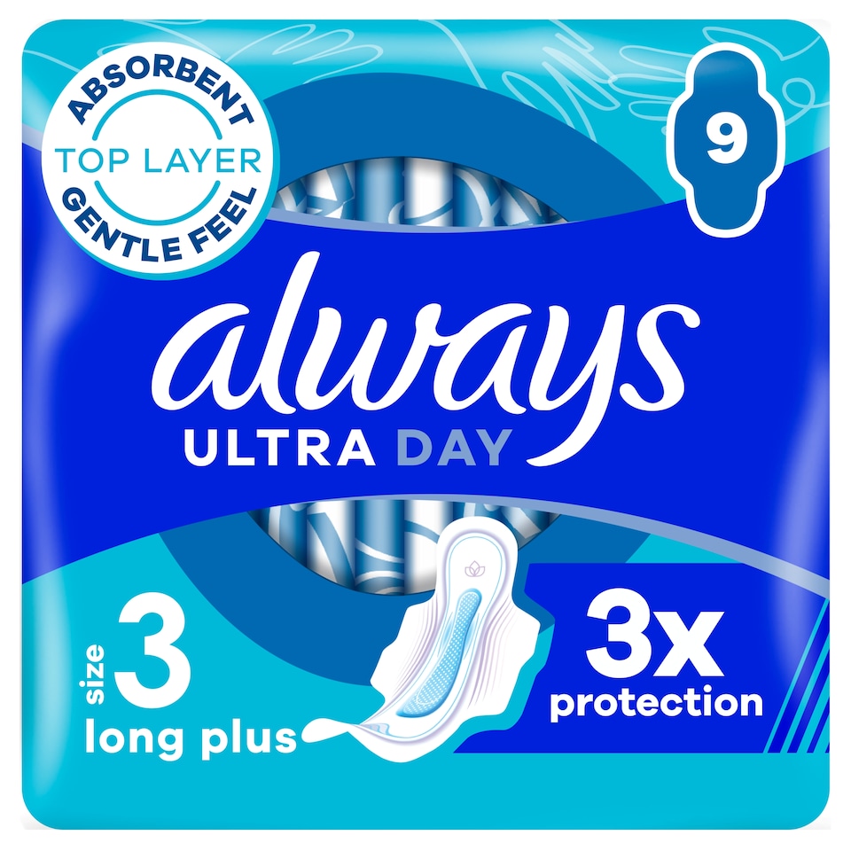 image 1 of Always Ultra Size 3 Night With Wings Sanitary Towels 9 Pack