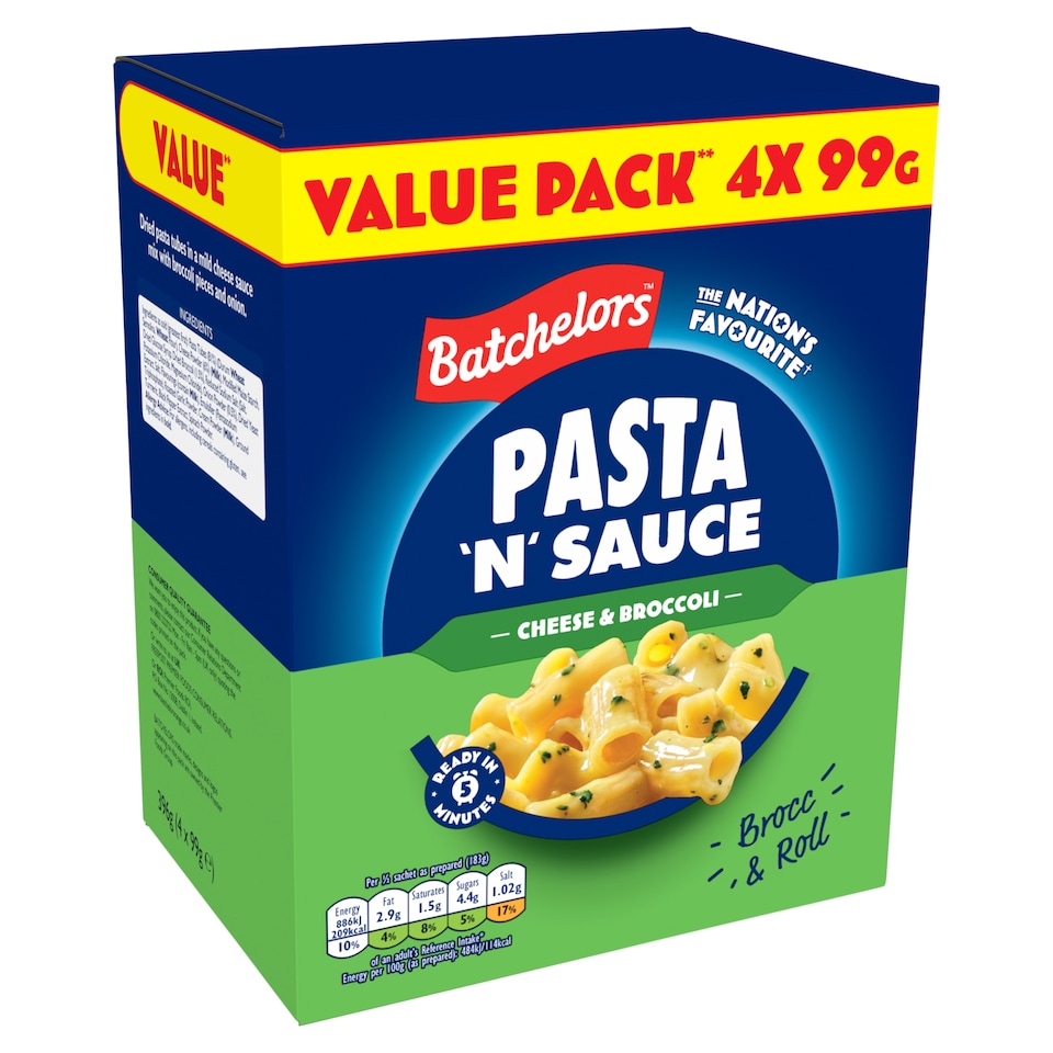 image 1 of Batchelors Pasta 'n' Sauce Cheese & Broccoli Pasta 4 x 99g