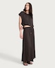 image 3 of F&F Satin Drawstring Waist Midi Skirt in Chocolate
