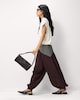 image 1 of F&F Checked Balloon Trousers in Brown