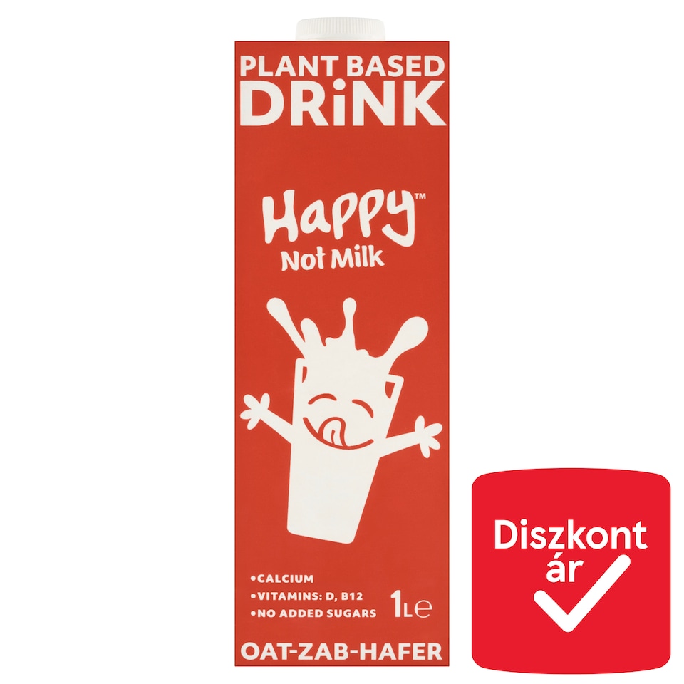 image 1 of Happy Not Milk UHT Oat Drink with Calcium, Vitamin D- and B12 1 l