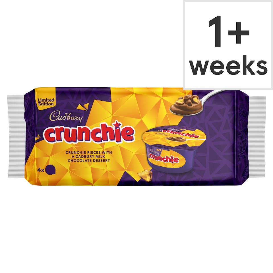 Cadbury Crunchie Milk Chocolate Desserts 4X75g