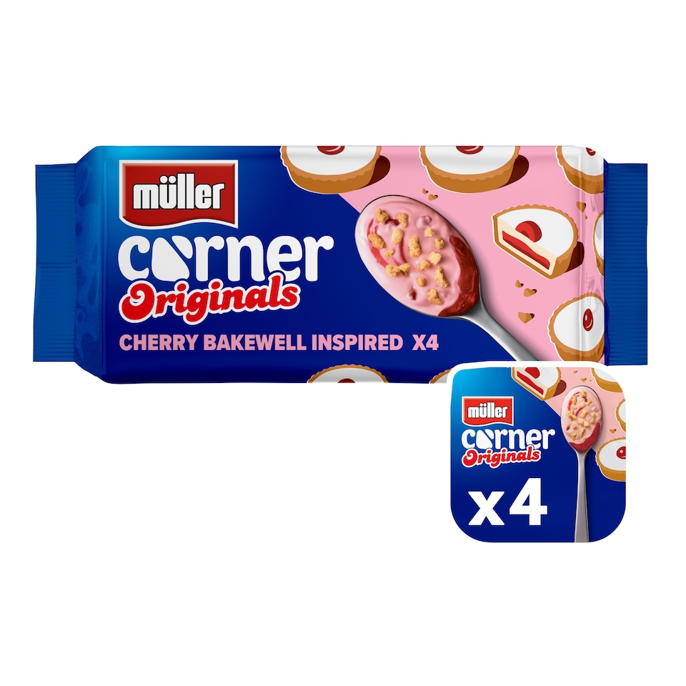 image 1 of Muller Corner Originals Yogurt - Cherry Bakewell Inspired 4 x 124g