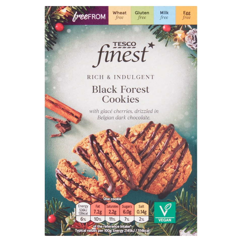 Tesco Finest  Free From Black Forest Cookies 150g