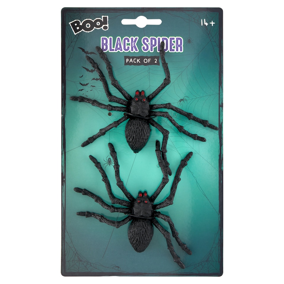 Boo! pavouk s červenýma očima 14 cm 2 ks