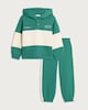 image 4 of F&F Boys 2-Piece Cotton Rich Colour Block Slogan Hoodie and Joggers Set in Green