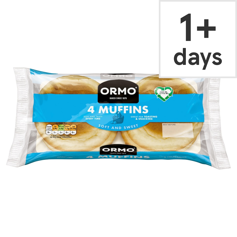 Ormo White Muffins 4 Pack