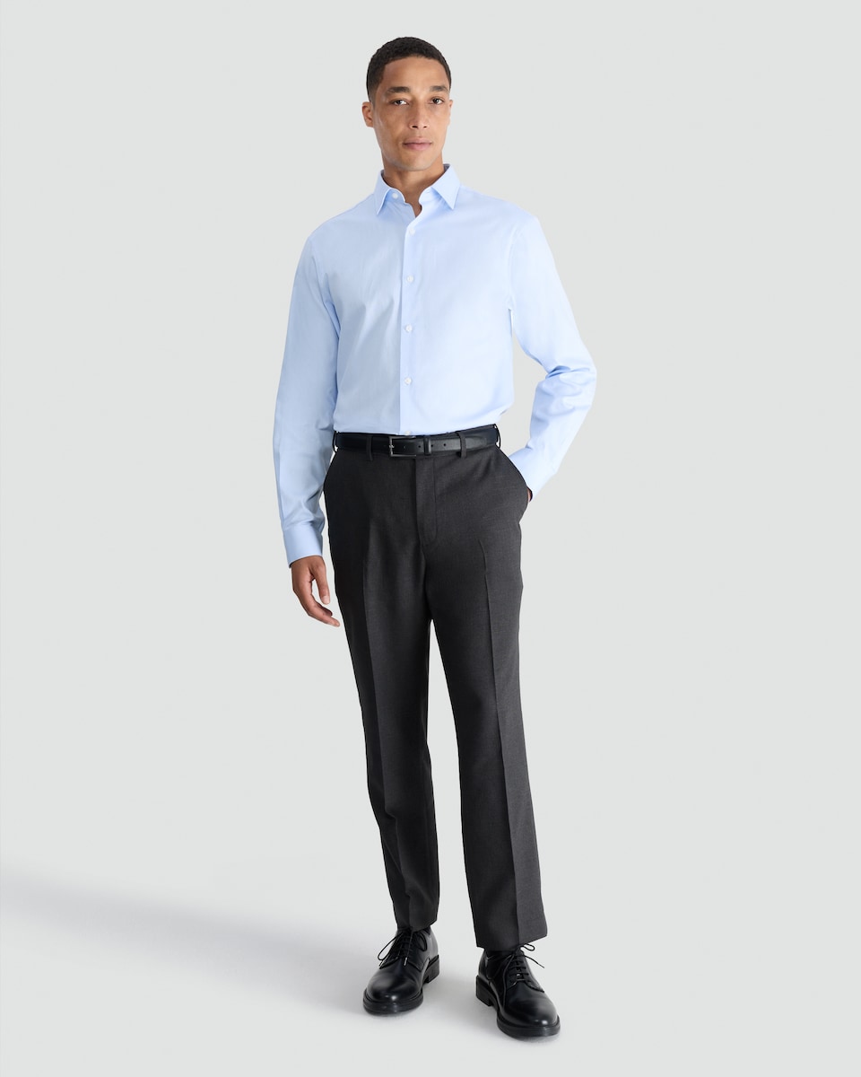image 1 of F&F Regular Fit Pure Cotton Formal Shirt in Blue