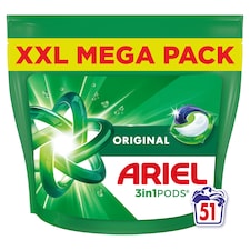 Ariel All in 1 Washing Pods Original 51 Washes 974.1g
